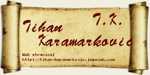 Tihan Karamarković vizit kartica